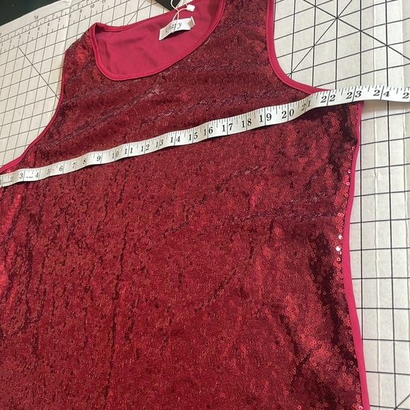 Festive red sparkly sequin shell tank top, size 3xl, new with tags - Picture 5 of 7